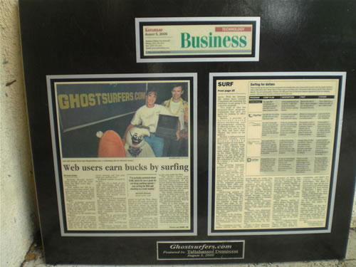 An Article featuring Ghostsurfers.com in the business section of the Tallahassee Democrat